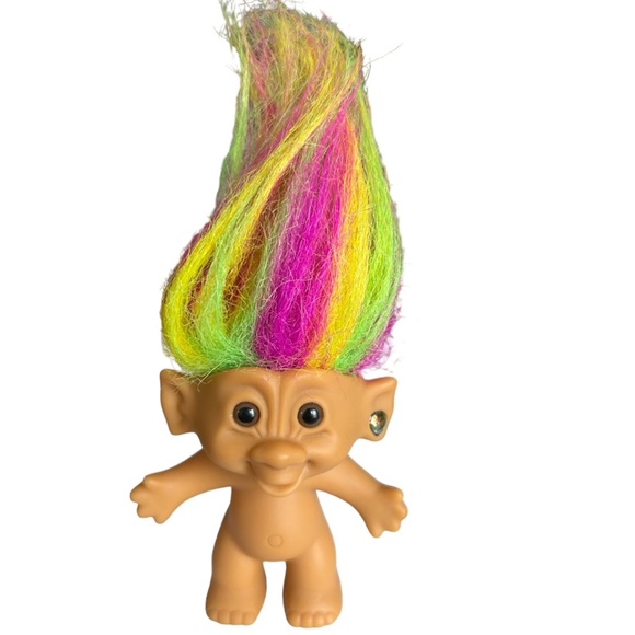 Vintage 90s Bright of America 3” Troll Doll Jeweled Earring - Picture 1 of 6